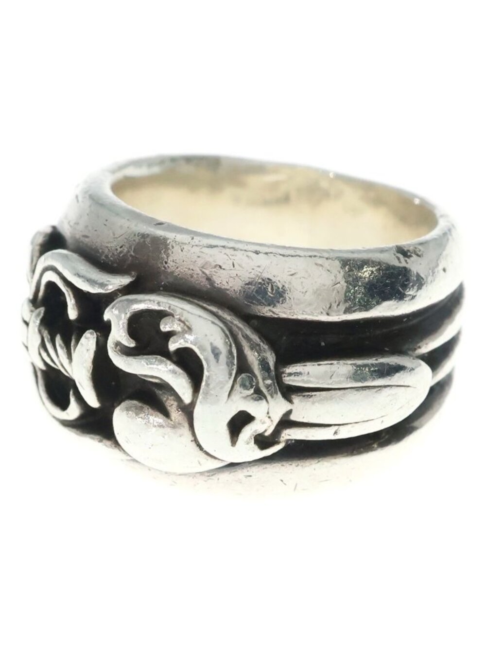 Chrome Hearts Dagger Heart Ring Silver